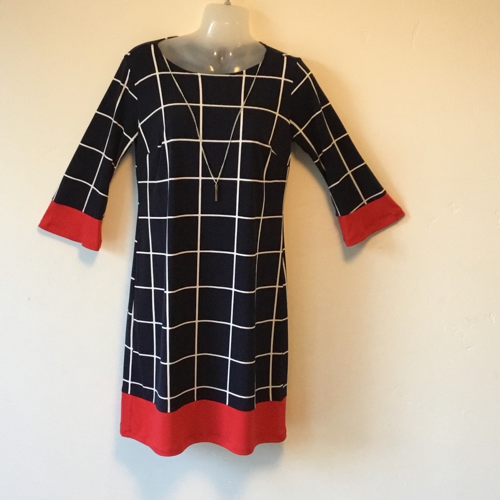 Mid Length Encore Studio Buffalo Pattern Dress - Picture 2 of 5